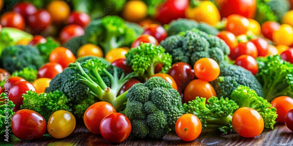 Vibrant Broccoli Rabe & Cherry Tomatoes Macro Dolly Zoom Vibrant Broccoli Rabe & Cherry Tomatoes Macro Dolly Zoom