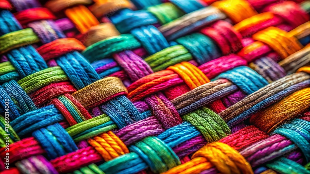 Vibrant Colorful Fabric Texture Background: High-Resolution Close-Up Shot Vibrant Colorful Fabric Texture Background: High-Resolution Close-Up Shot