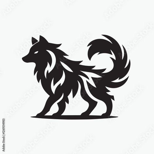 Wolf icon logo black silhouette vector illustration