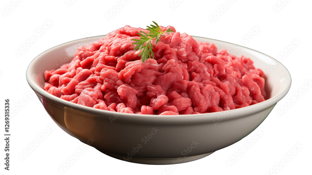 Ground Beef Bowl Red Meat Ingredient, Tasty and Fresh for Lunch Meals, isolated on transparent background. Ground Beef Bowl Red Meat Ingredient, Tasty and Fresh for Lunch Meals, isolated on transparent background.