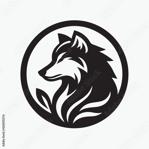 Wolf icon logo black silhouette vector illustration