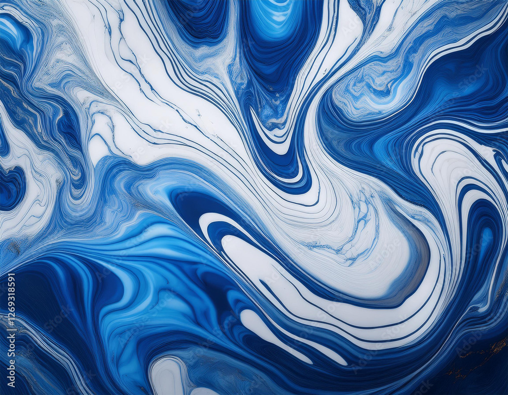 Fototapeta premium abstract blue and white marble liquid texture luxury background
