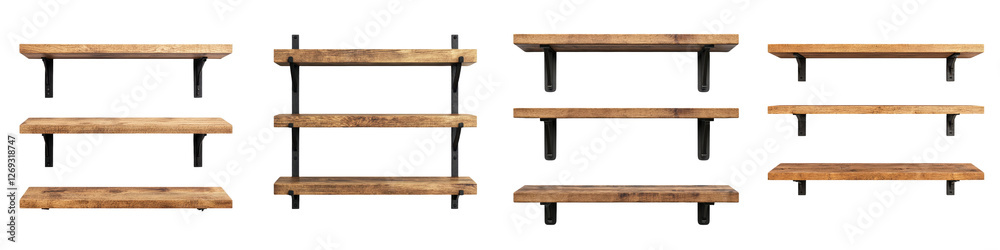 Rustic Wooden Wall Shelves in Various Sizes and Layouts for Stylish and Functional Home Office or Retail Storage and Display Solutions Minimalist Industrial Design with Natural Wood Finish Rustic Wooden Wall Shelves in Various Sizes and Layouts for Stylish and Functional Home Office or Retail Storage and Display Solutions Minimalist Industrial Design with Natural Wood Finish