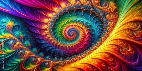 Vibrant Fractal Art: Long Exposure Abstract Background - Colorful Swirls & Patterns