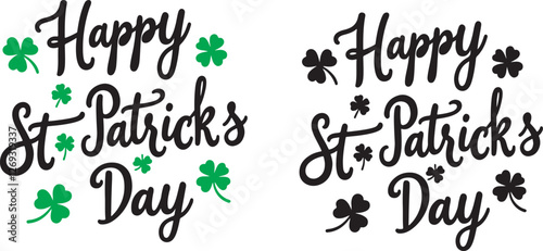 St. Patric's Day hand drawn vector lettering. Isolated on white background. Holiday vector illustration.