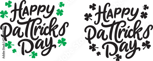 St. Patric's Day hand drawn vector lettering. Isolated on white background. Holiday vector illustration.
