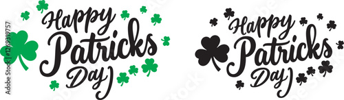 St. Patric's Day hand drawn vector lettering. Isolated on white background. Holiday vector illustration.