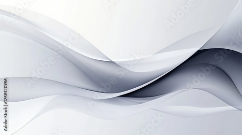 A modern minimalist background with flowing curved lines on a soft monochrome gradient.