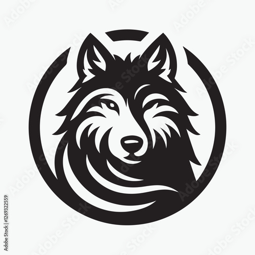 Wolf icon logo black silhouette vector illustration