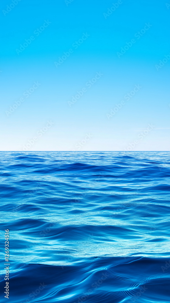 Obraz premium serene ocean view with gentle waves and clear blue sky