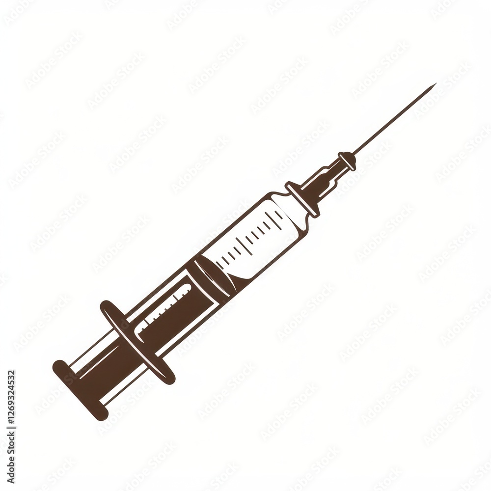 Medical Syringe Icon Healthcare Injection Device Vaccination Symbol Hospital Equipment Illustration Medical Syringe Icon Healthcare Injection Device Vaccination Symbol Hospital Equipment Illustration