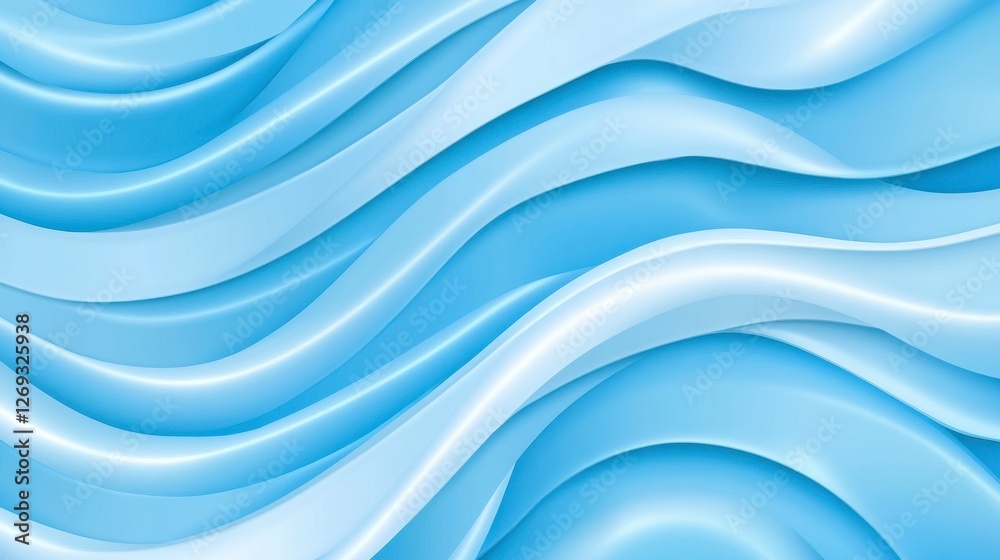 Naklejka premium Light Blue Water Ripple Pattern Soft And Peaceful Abstract Background Texture Design