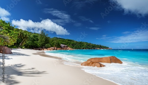 anse lazio beach at praslin island seychelles photo