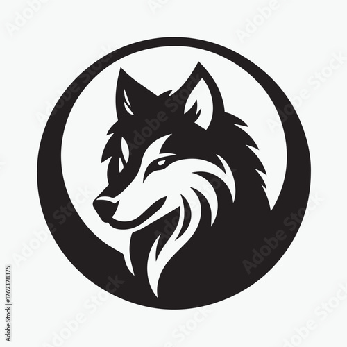 Wolf icon logo black silhouette vector illustration