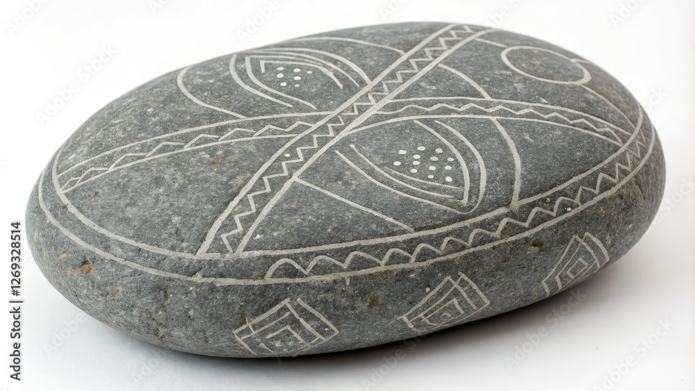 Textured gray stone with intricate patterns and lines, intricate patterns, monochromatic color scheme, minimalist design