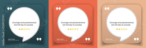 3D bubble testimonial banner, quote, infographic. Social media post template designs for quotes. Empty speech bubbles, quote bubbles and text box. Vector Illustration EPS10.