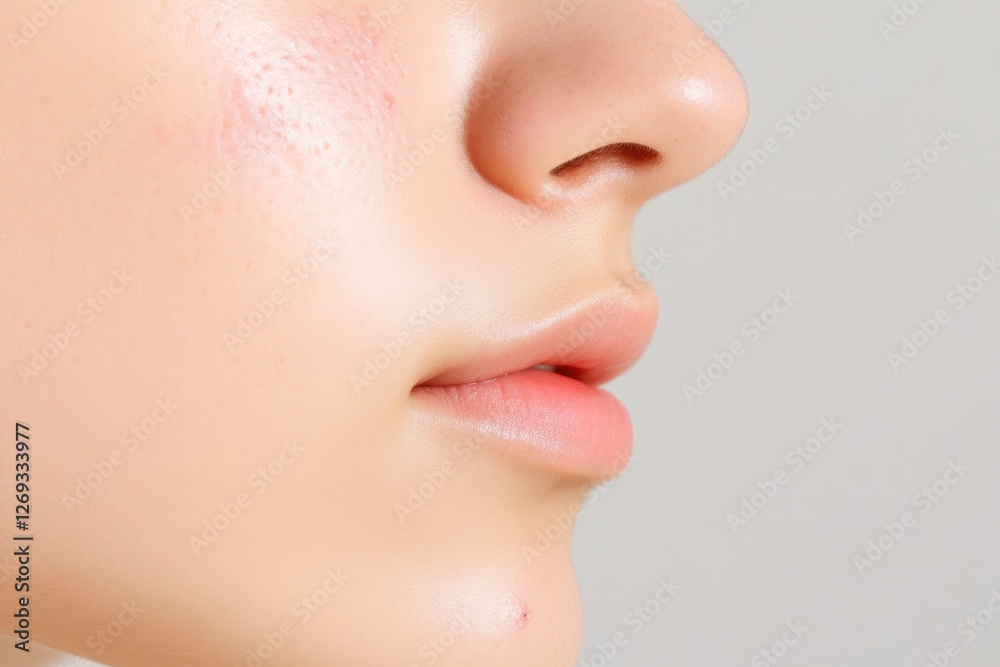 Close-up of Face Skin Imperfections and Blackheads Close-up of Face Skin Imperfections and Blackheads