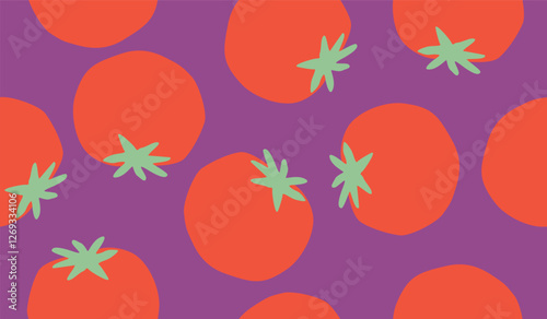 Cute tomato pattern background vector design