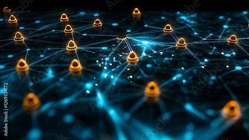 Networked Nodes: A 3D Visualization of Interconnected Data Points