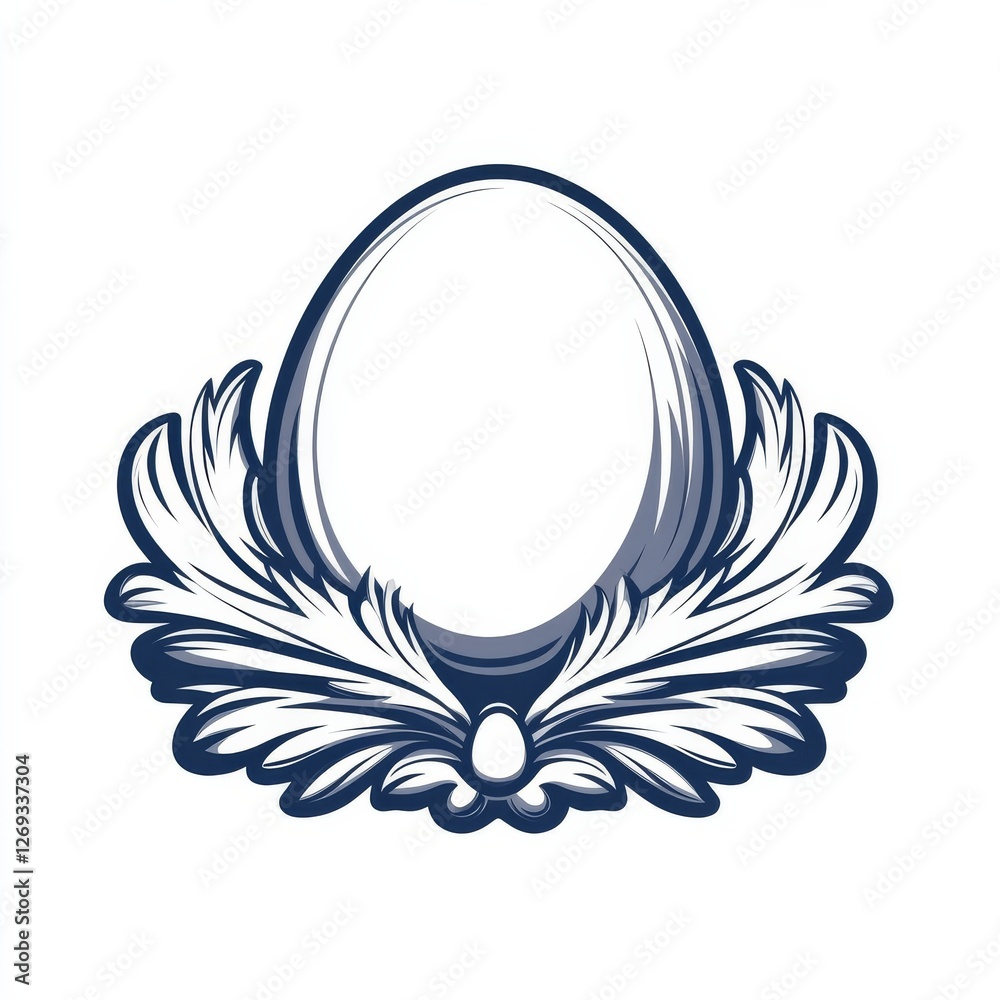Obraz premium Ornate Egg Design with Floral Elements