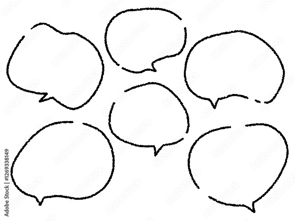 Fototapeta premium シンプルな手書き風ゆるかわ吹き出し