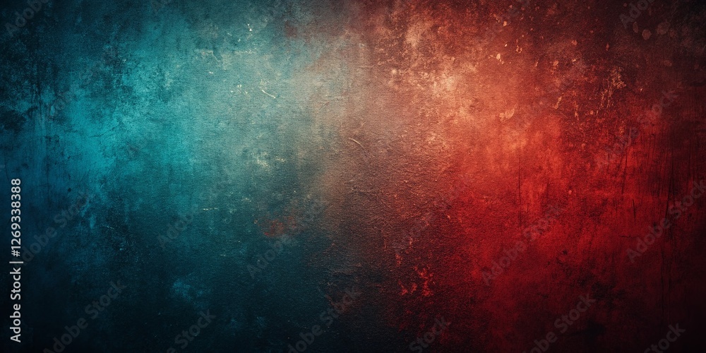 Obraz premium Vintage Abstract Background: Dark Red, Blue, Black Grainy Texture