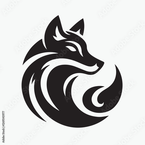 Wallpaper Mural Wolf head icon logo black silhouette vector illustration Torontodigital.ca
