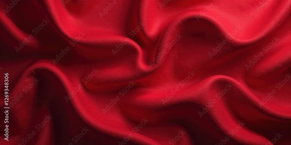 Obraz premium Crimson Drapery Rich, Deep Red Fabric Texture with Luxurious Undulations and Soft, Velvety Appearance