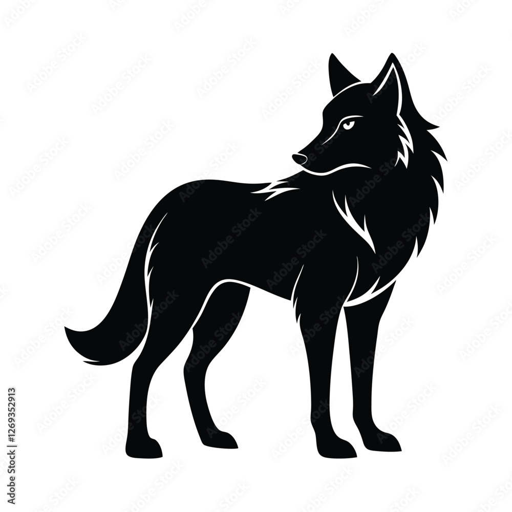 custom made wallpaper toronto digitalWolf icon logo black silhouette vector illustration