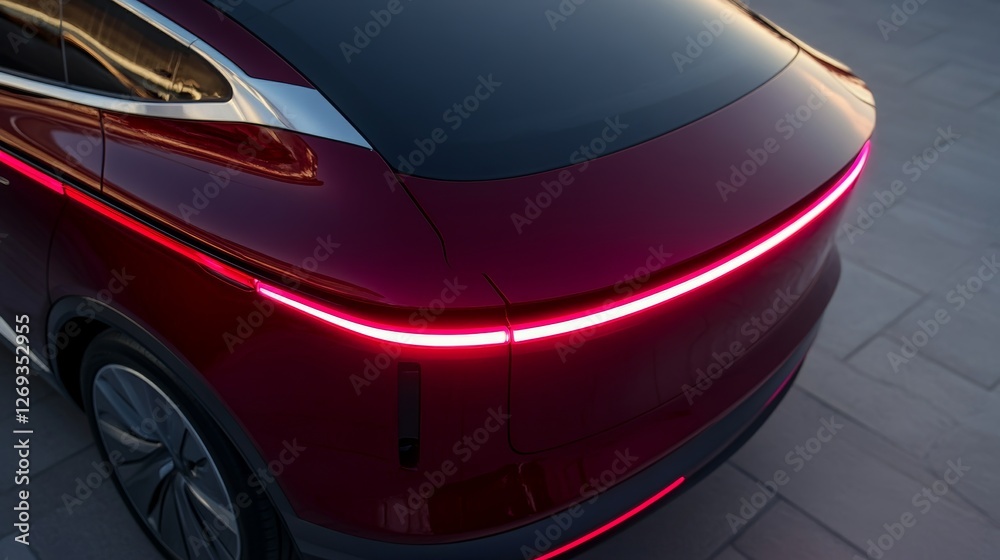 Sleek Electric Vehicle Luxury Edition with Striking Light Accents and Smooth Finish Sleek Electric Vehicle Luxury Edition with Striking Light Accents and Smooth Finish