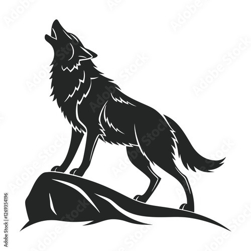 Wolf icon logo black silhouette vector illustration