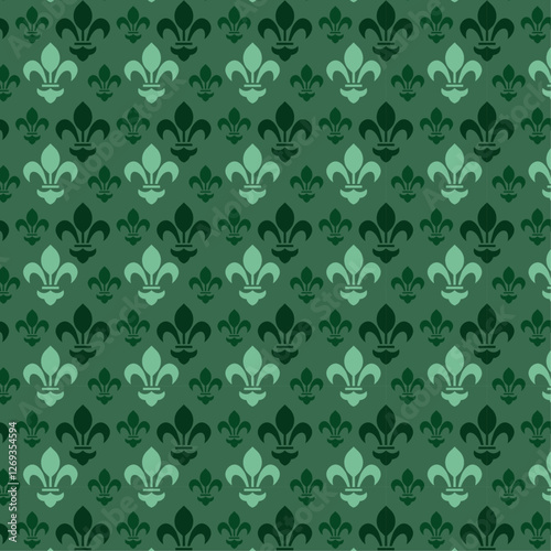 Fleur-de-lis seamless design for textile, fabric, print, wallpaper, wrapping paper and background. Fleur de lys vector pattern design