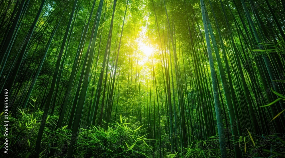 Sunlight Through Bamboo Forest Sunlight Through Bamboo Forest