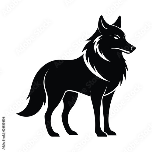 Wolf icon logo black silhouette vector illustration