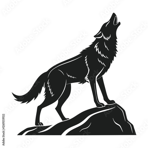 Wolf icon logo black silhouette vector illustration