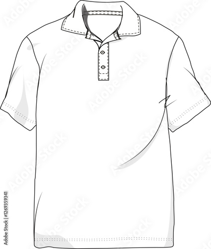 Men Polo T-Shirt Flatsketch