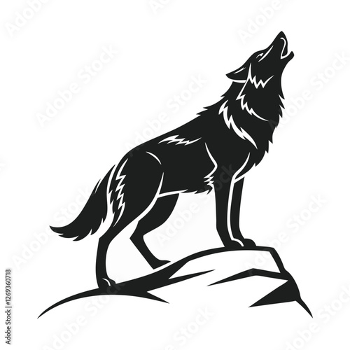 Wolf icon logo black silhouette vector illustration