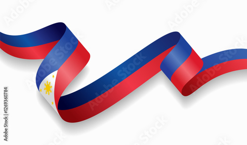 Philippines flag wavy abstract background. Vector illustration.