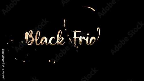 Black Friday Text Animation 3D rendering, 4K sealmess animation motion graphic