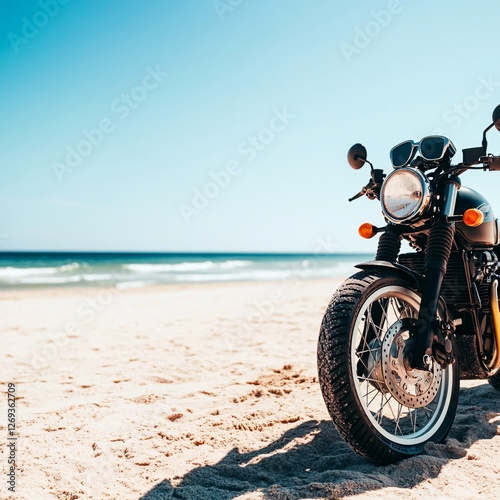 Motorcycle on the beach