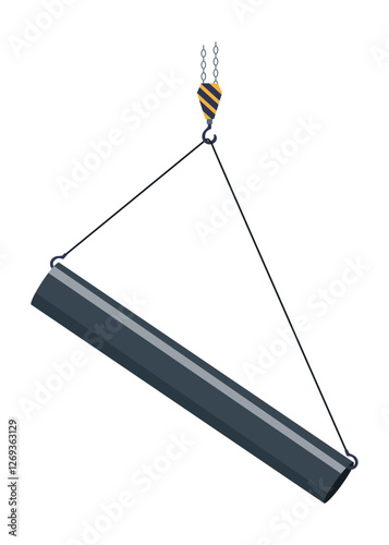 Metallurgy industry concept element. Steel industry banner symbol. Industrial equipment for casting metal. Cartoon flat vector illustration