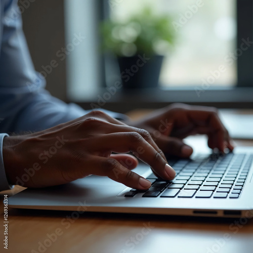 Hand of a man working in an office
