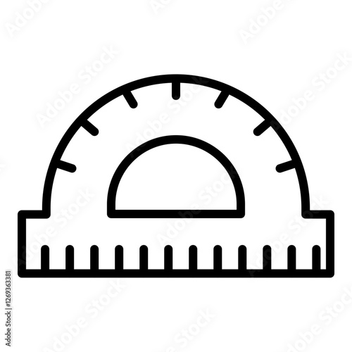 Protractor Vector Line Icon Design