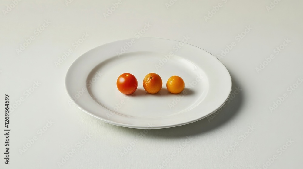 A clean, minimalist white plate filled with a balanced mix of vegetables and fruits, highlighting the importance of healthy living. A clean, minimalist white plate filled with a balanced mix of vegetables and fruits, highlighting the importance of healthy living.