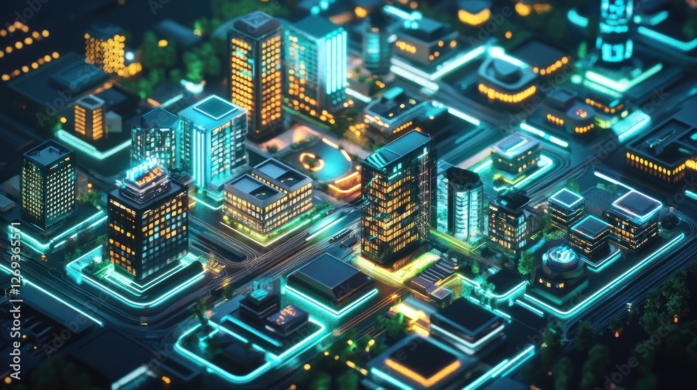 Neon Cityscape: A Futuristic Metropolis Illuminated Neon Cityscape: A Futuristic Metropolis Illuminated