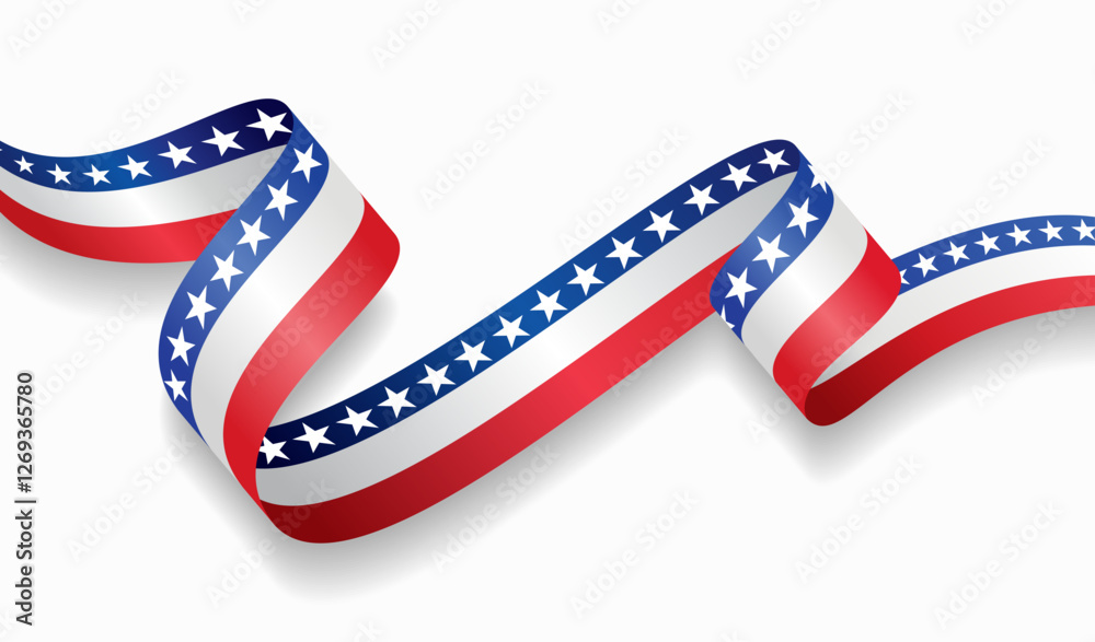 custom made wallpaper toronto digitalAmerican flag wavy abstract background. Vector illustration.