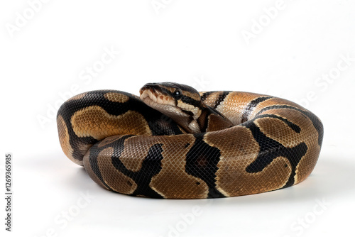 Ball python on a white background photo