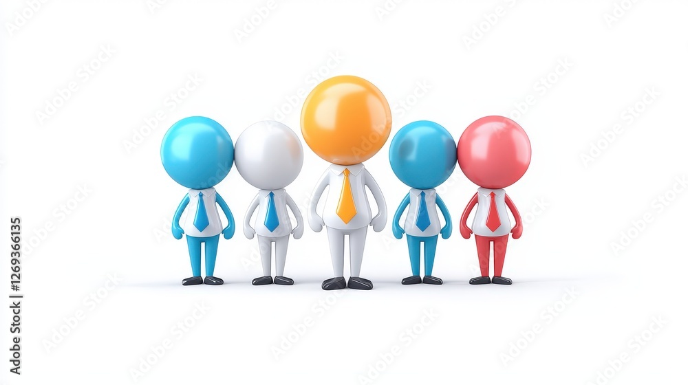 A modern 3D business people icon, designed with smooth gradients, depicting a team of entrepreneurs in a simplistic yet professional style, set against a white background for clarity. A modern 3D business people icon, designed with smooth gradients, depicting a team of entrepreneurs in a simplistic yet professional style, set against a white background for clarity.