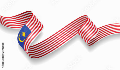 Malaysian flag wavy abstract background. Vector illustration.