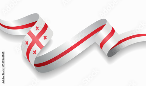 Georgian flag wavy abstract background. Vector illustration.
